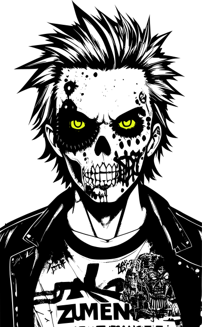 Punk zombie clipart