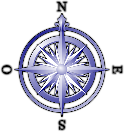 Puntos cardinales (azul) clipart