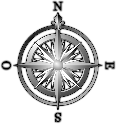 Puntos cardinales (BN) clipart