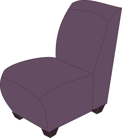 Purple armless chair clipart