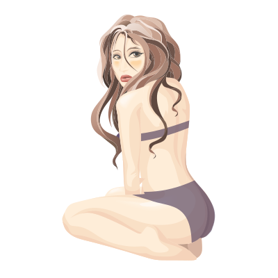 Purple Bikini Lady clipart