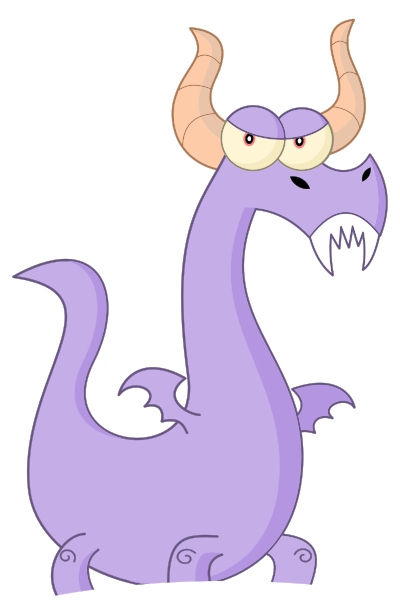 Purple Cartoon Dragon clipart
