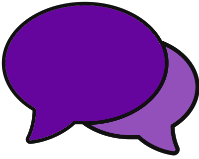 Purple chat bubbles icon clipart