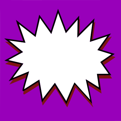 Purple comic action sound effect box clipart