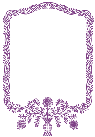 Purple Floral Frame clipart