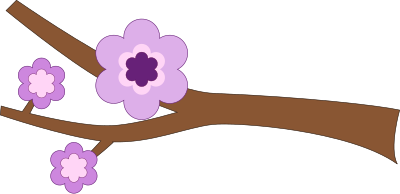 Purple Flower Longer branch clipart