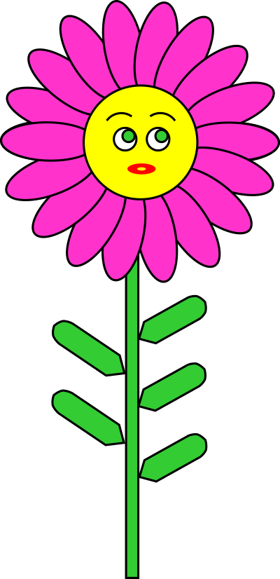 Purple Flower with smile clipart