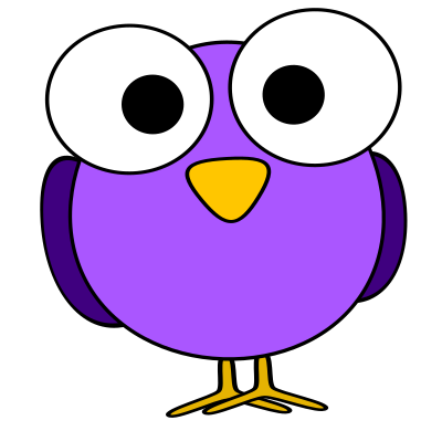 Purple googly-eye bird clipart