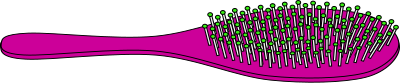 Purple hairbrush clipart