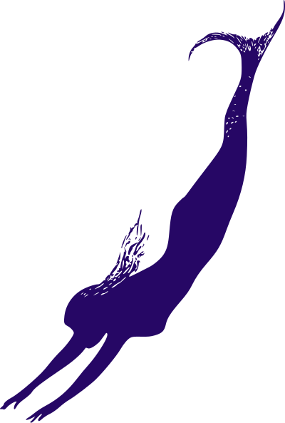 Purple Mermaid - Outline clipart