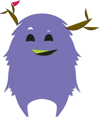 Purple Monster with Antlers clipart