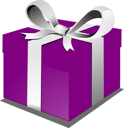 Purple present clipart