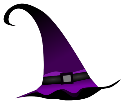 Purple witch hat clipart