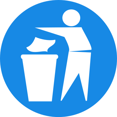 Put Rubbish in Bin Signs 1 clipart