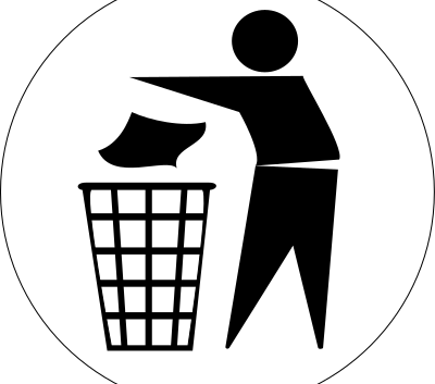 Put Rubbish in Bin Signs clipart
