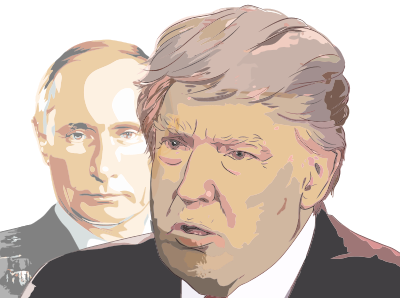 Putin Behind Trump clipart