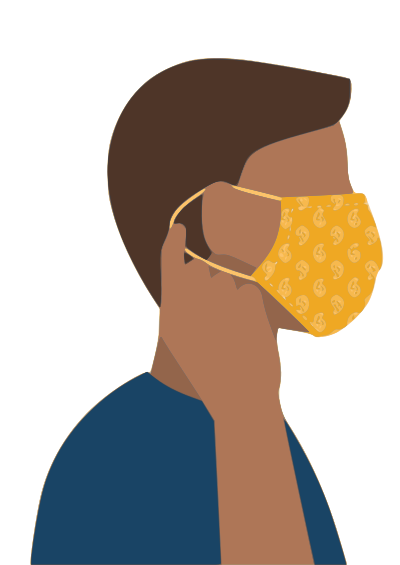 Putting on Face Mask clipart