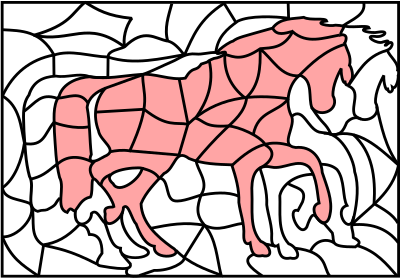 Puzzle picture horse clipart