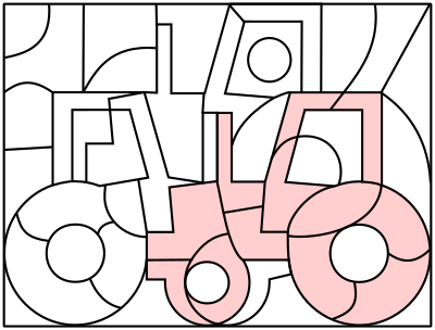 Puzzle picture tractor clipart