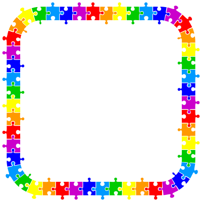 Puzzle Pieces Frame 2 clipart