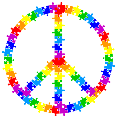 Puzzle Pieces Peace Sign clipart