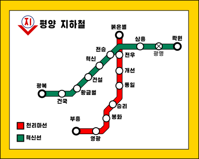 Pyongyang Metro Line Map clipart