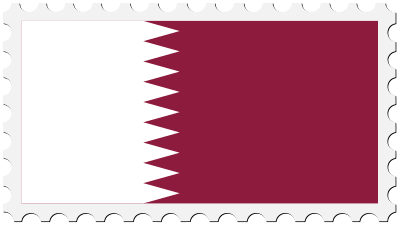 Qatar flag stamp clipart