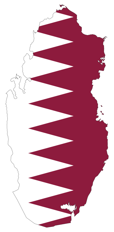 Qatar Map Flag With Stroke clipart