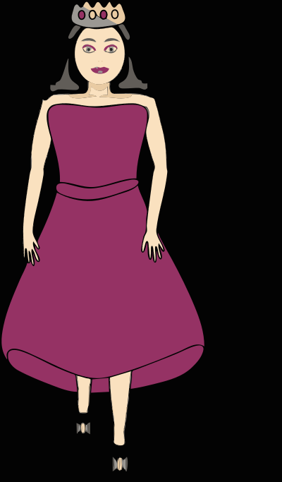 Queen in royal purple clipart