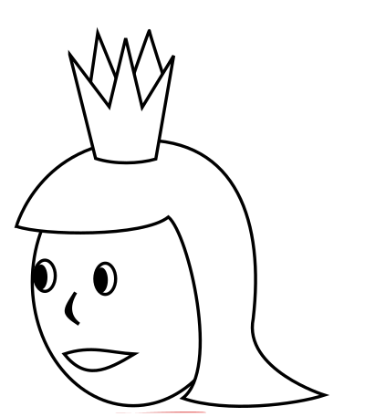 Queen's Head Line Art clipart