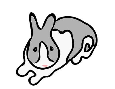 Rabbit is sitting at the ground clipart