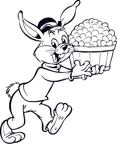 Rabbit with eggs clipart
