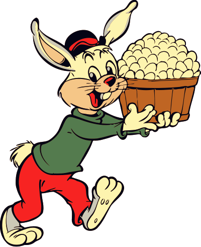 Rabbit with eggs (colour) clipart