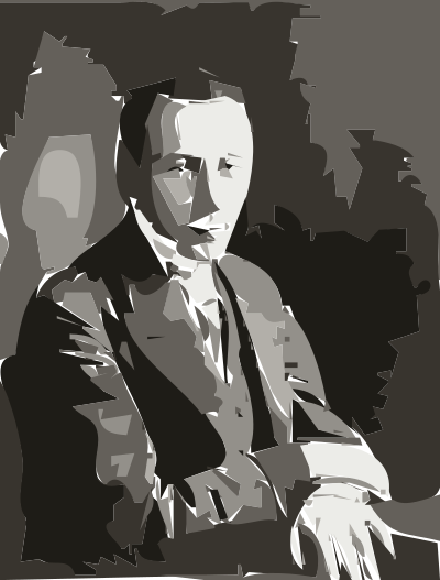 Rachmaninov in 1901 (autotrace) clipart