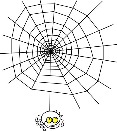Ragno the spider with a simple web clipart