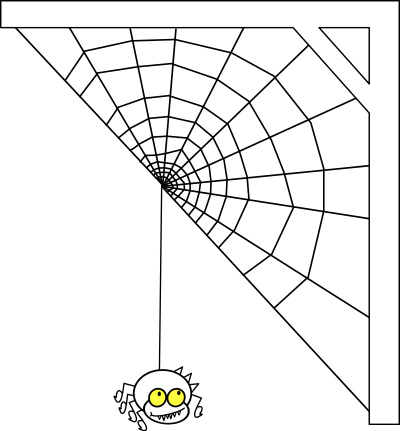 Ragno with a half web clipart