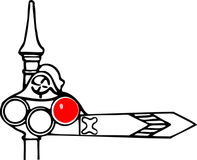 Railway semaphore (red) clipart