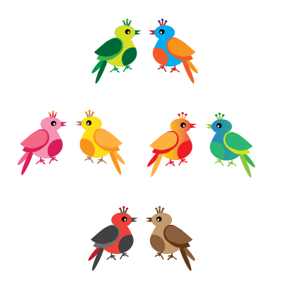 RAINBOW BIRDS clipart