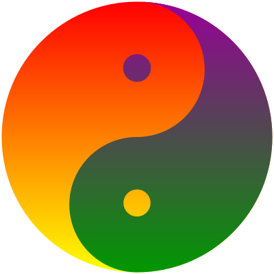 Rainbow Blend Yin-Yang clipart