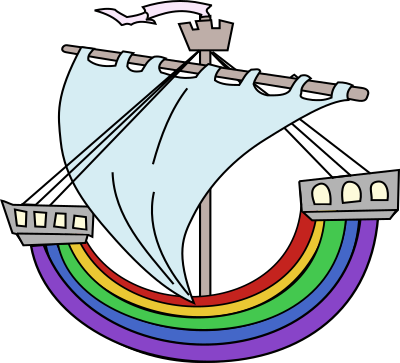 Rainbow Boat clipart