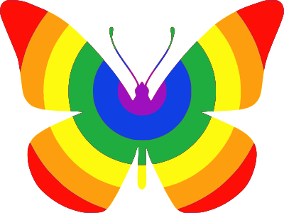 Rainbow Butterfly clipart