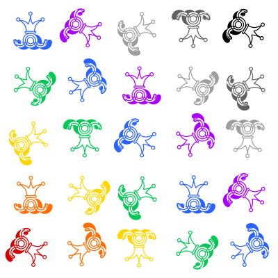 Rainbow Clown Pattern clipart