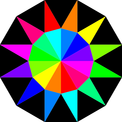 Rainbow dodecagram clipart