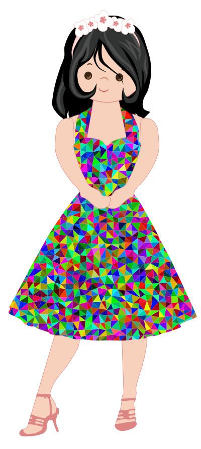 Rainbow Dress Lady clipart