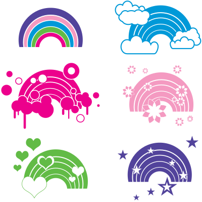 Rainbow embellishments clipart