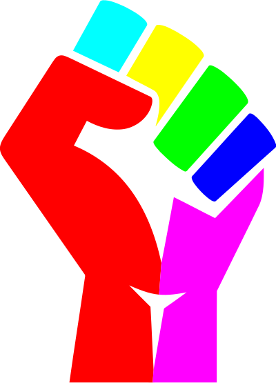 Rainbow fist saturated clipart
