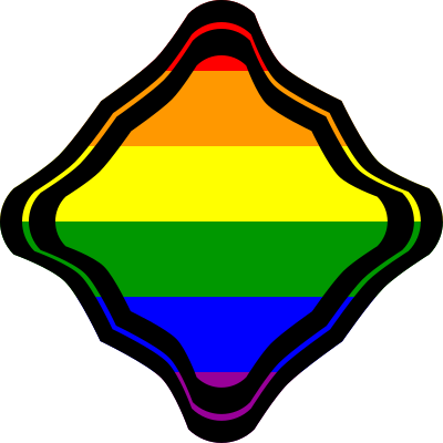 Rainbow Flag Diagonal Square Squiggled Frame clipart