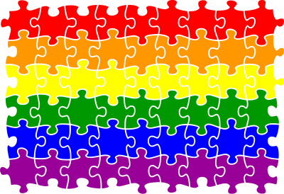 Rainbow flag jigsaw clipart