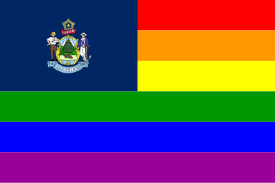 Rainbow Flag Maine clipart