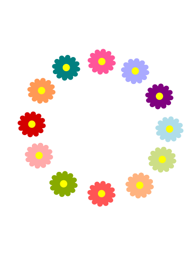 Rainbow Flower Wreath clipart